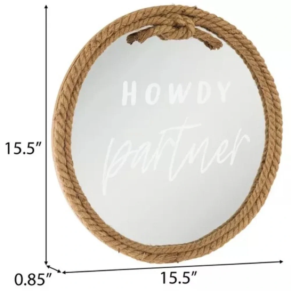 Howdy Partner Rope Wall Mirror